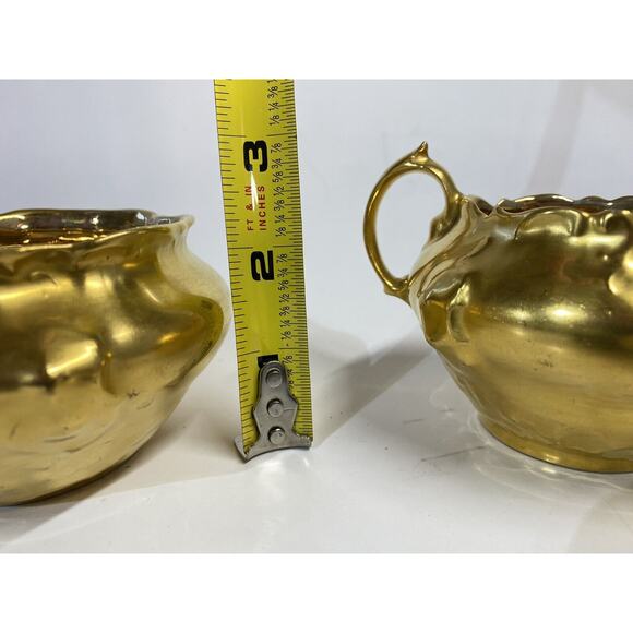 Antique RC Moliere Bavaria Porcelain Gold Creamer Sugar Set Signed 1891-1906 - Picture 11 of 11